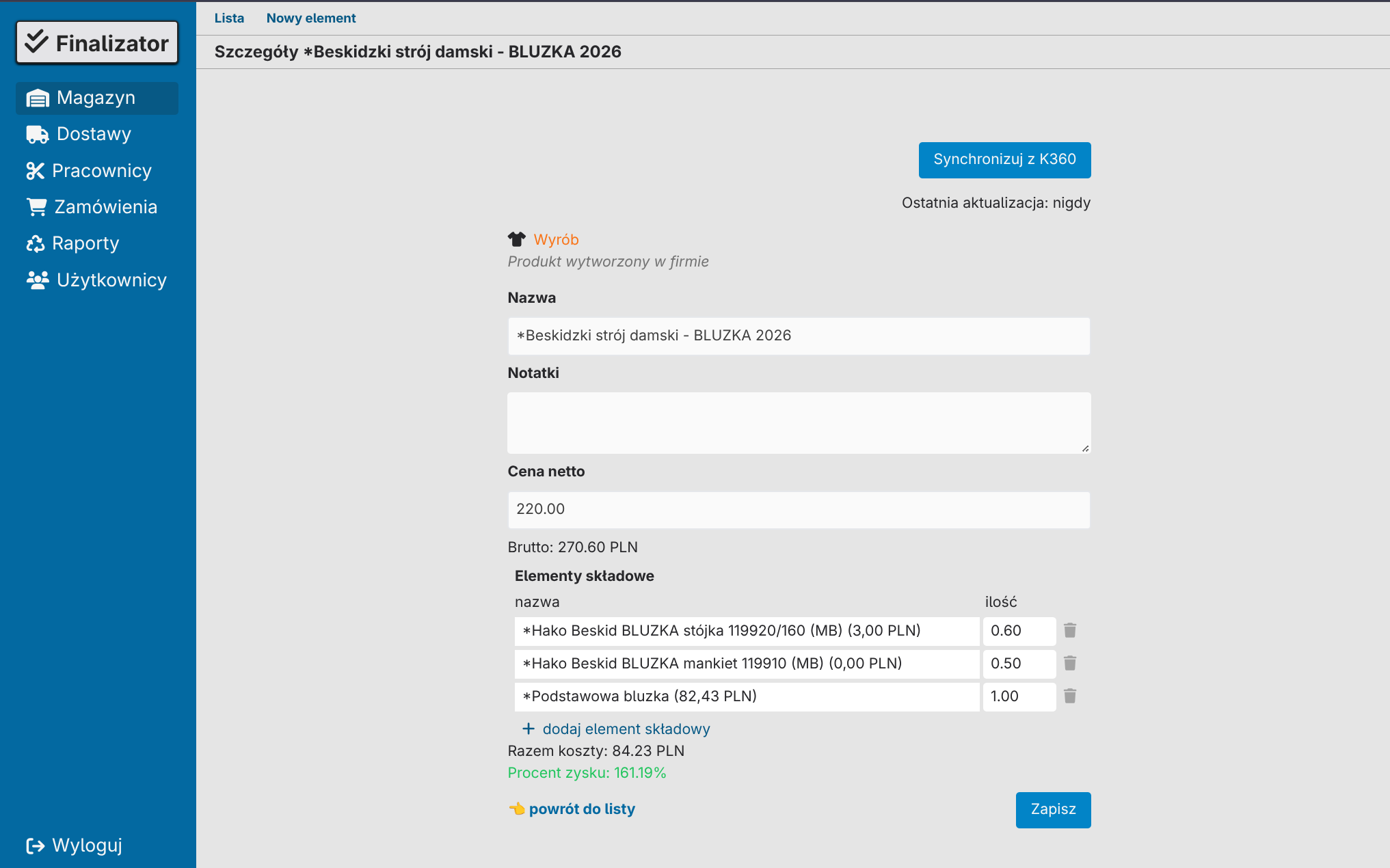 Szczegóły produktu